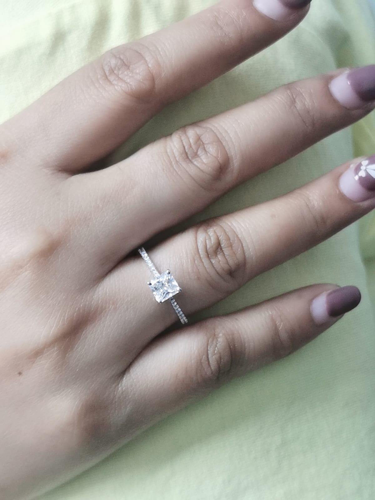 1.01 Carat Radiant-Cut Diamond Engagement Ring With Diamond Band In 18K Gold