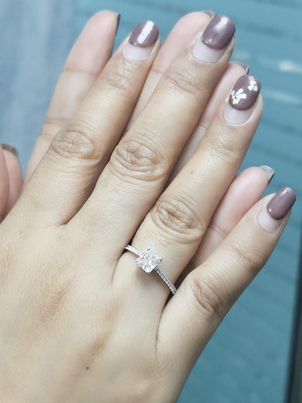 1.01 Carat Radiant-Cut Diamond Engagement Ring With Diamond Band In 18K Gold