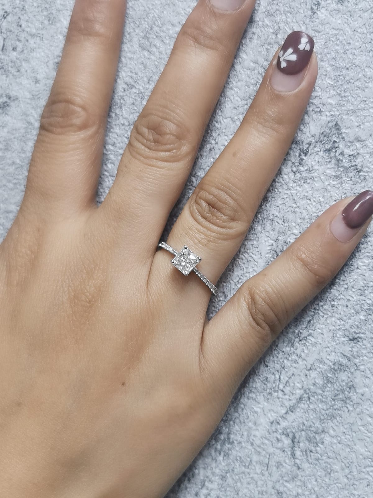1.01 Carat Radiant-Cut Diamond Engagement Ring With Diamond Band In 18K Gold