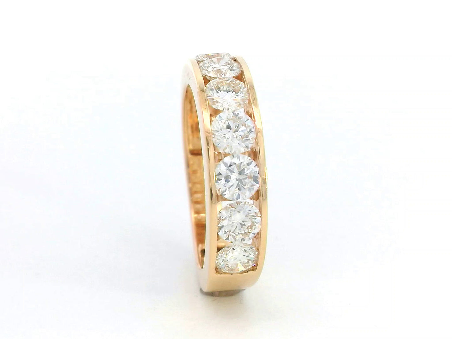 Seven Stone Diamond Ring in 18K Rose Gold | 1.84 Carat Channel-Set Band
