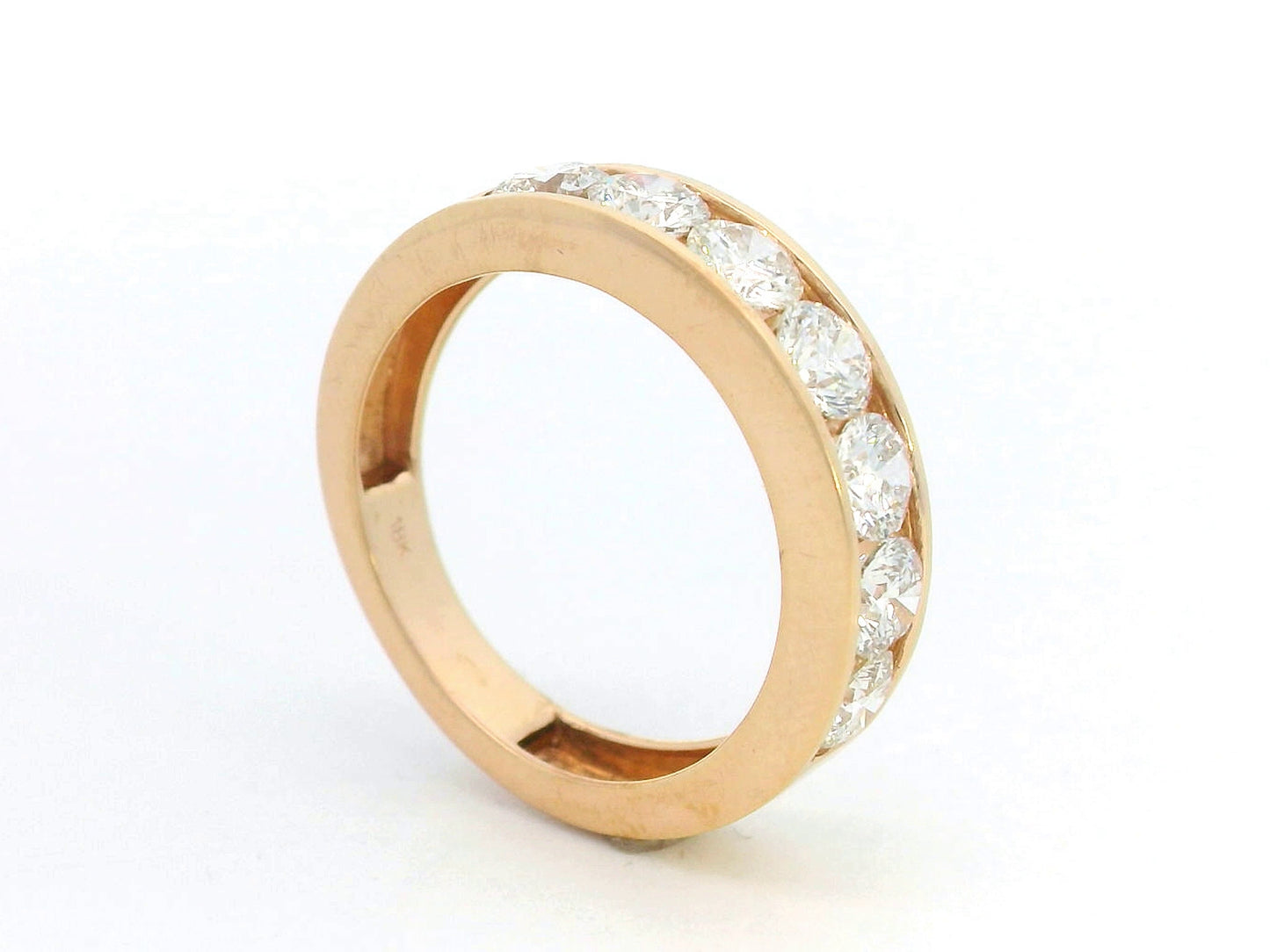 Seven Stone Diamond Ring in 18K Rose Gold | 1.84 Carat Channel-Set Band