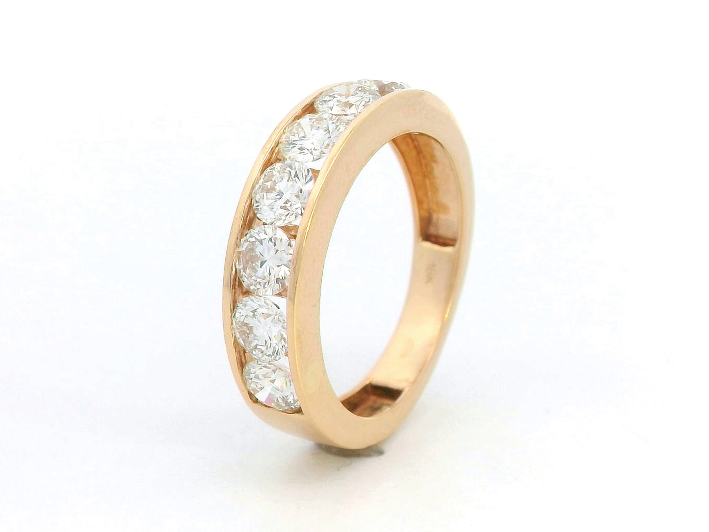 Seven Stone Diamond Ring in 18K Rose Gold | 1.84 Carat Channel-Set Band
