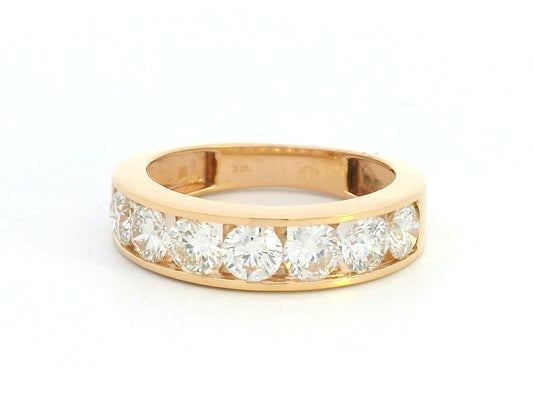 Seven Stone Diamond Ring in 18K Rose Gold | 1.84 Carat Channel-Set Band