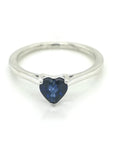 Exquisite Heart Shape Blue Sapphire Ring, Designed In 18k White Gold. A Luxurious And Unique Piece Of Jewelry, Perfect For Adding A Chic Touch Of Style And Elegance. Its Striking Blue Sapphire Can Be Worn As Is For A Subtle Yet Glamorous Look, Or Layered With Other Favorite Pieces For A Pop Of Vibrant Color. Indulge Yourself Today!