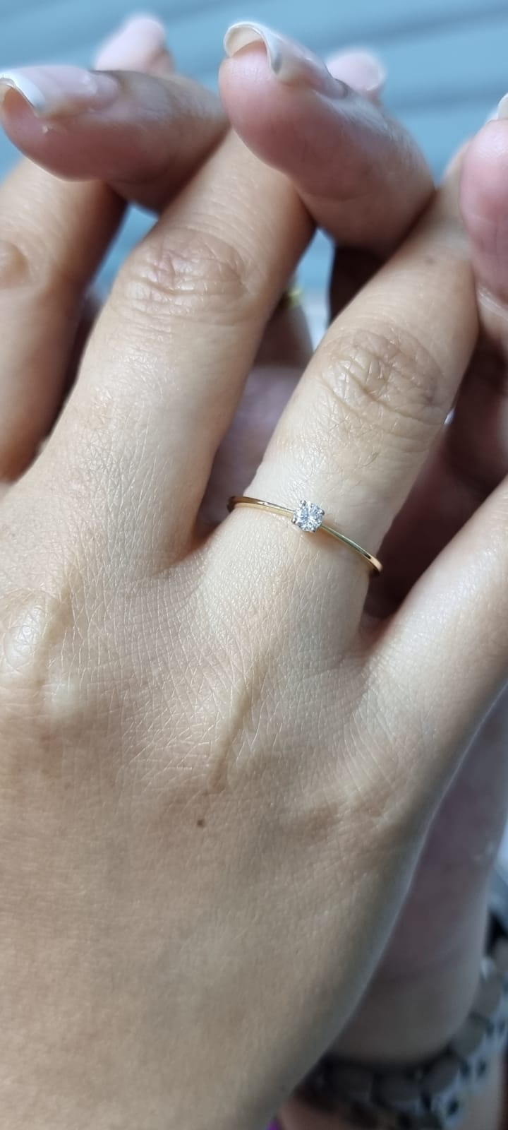 Solitaire Diamond Ring In 18k Yellow Gold.