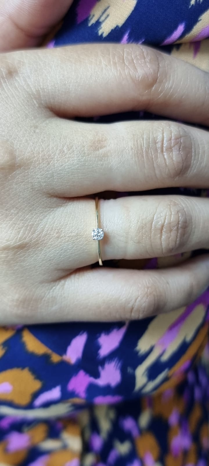 Solitaire Diamond Ring In 18k Yellow Gold.