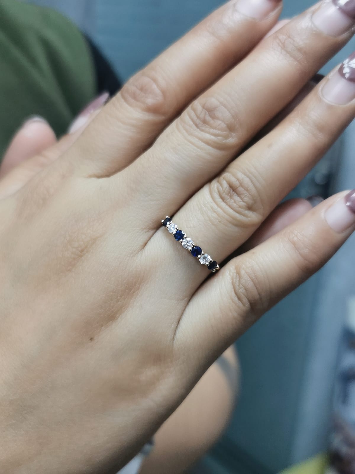 Classic 18K Gold Sapphire and Diamond Eternity Ring (0.42ct Sapphires | 0.24ct Diamonds)