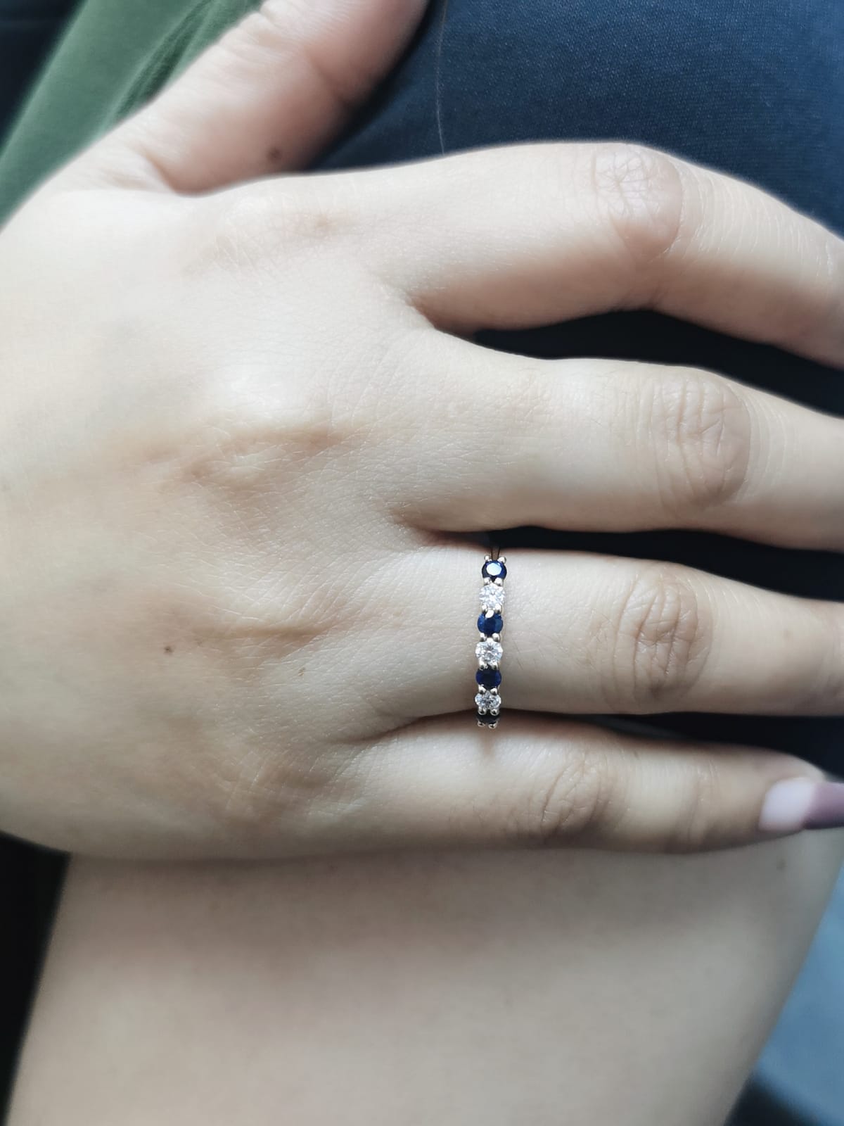 Classic 18K Gold Sapphire and Diamond Eternity Ring (0.42ct Sapphires | 0.24ct Diamonds)
