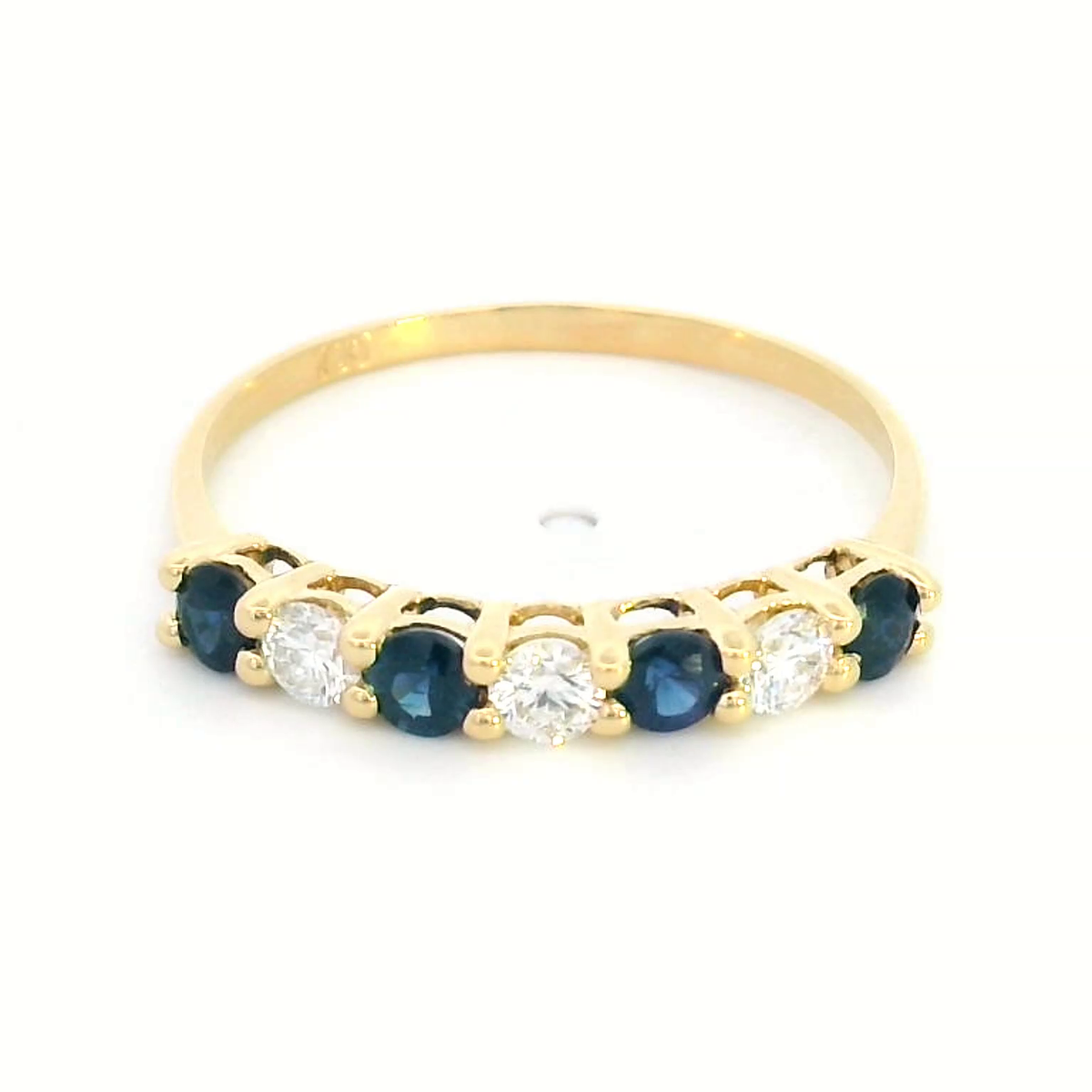 Classic 18K Gold Sapphire and Diamond Eternity Ring (0.42ct Sapphires | 0.24ct Diamonds)