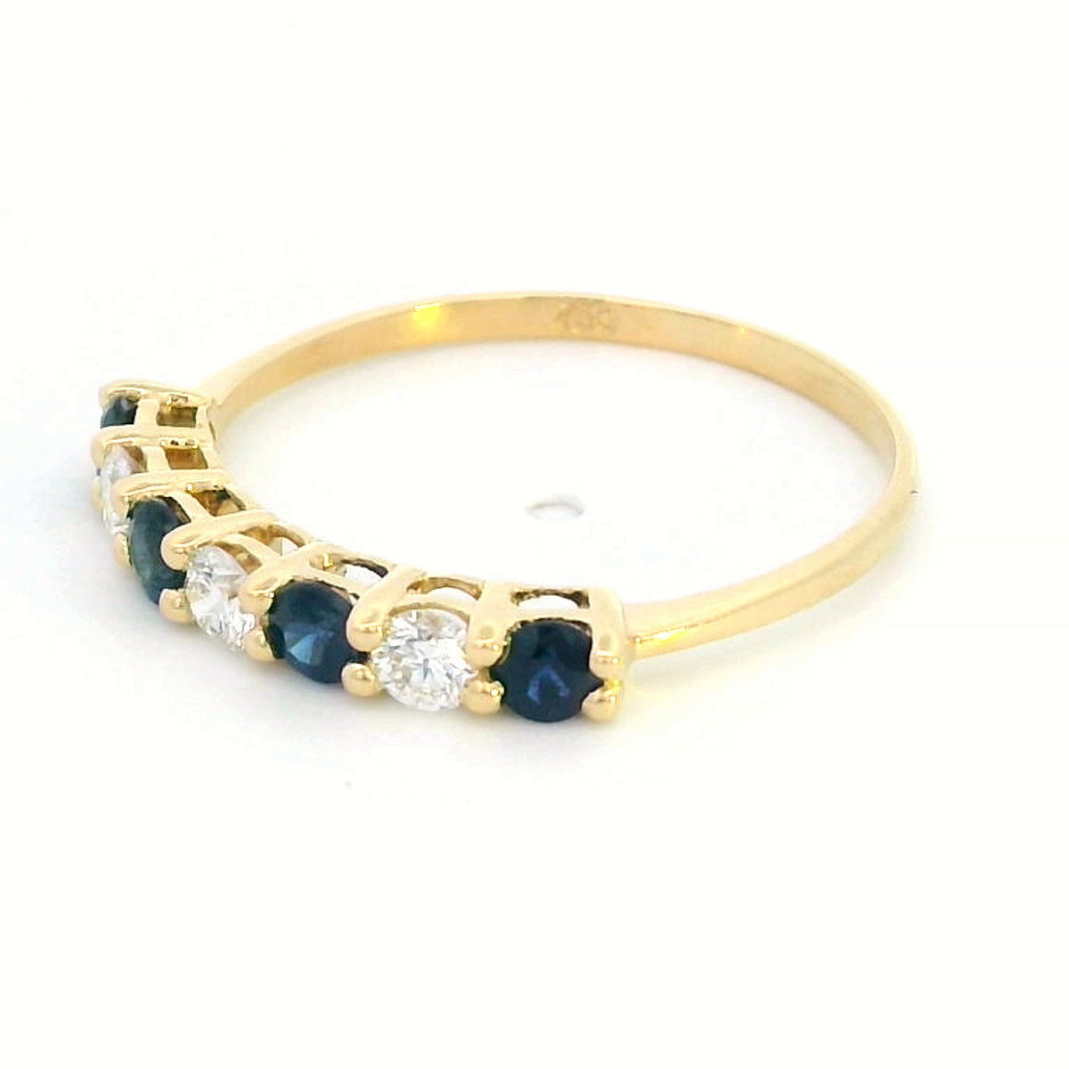 Classic 18K Gold Sapphire and Diamond Eternity Ring (0.42ct Sapphires | 0.24ct Diamonds)