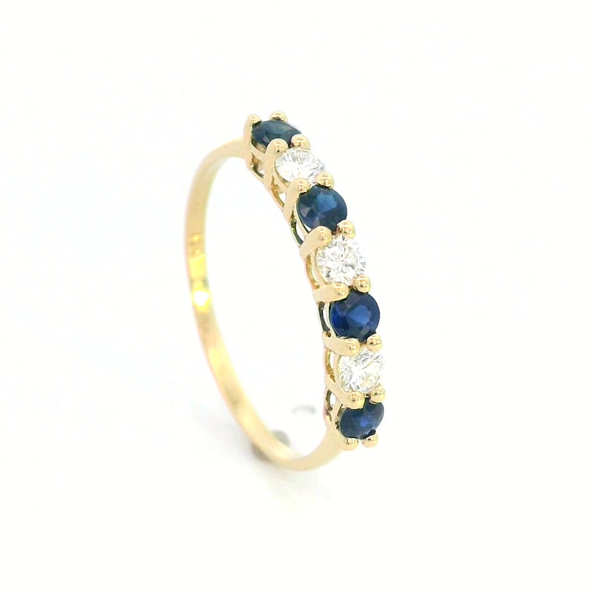 Classic 18K Gold Sapphire and Diamond Eternity Ring (0.42ct Sapphires | 0.24ct Diamonds)