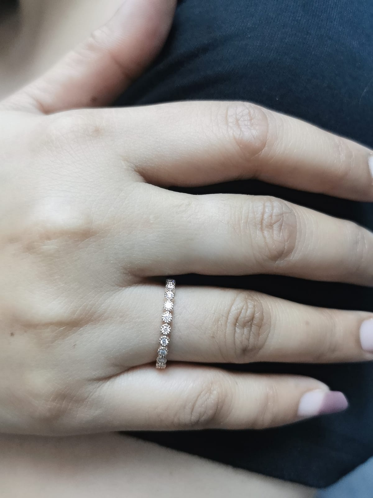 18k Rose Gold Diamond Wedding Band – 0.23ct Stackable Half Eternity Ring