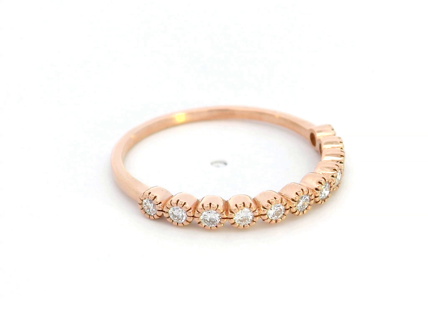 18k Rose Gold Diamond Wedding Band – 0.23ct Stackable Half Eternity Ring