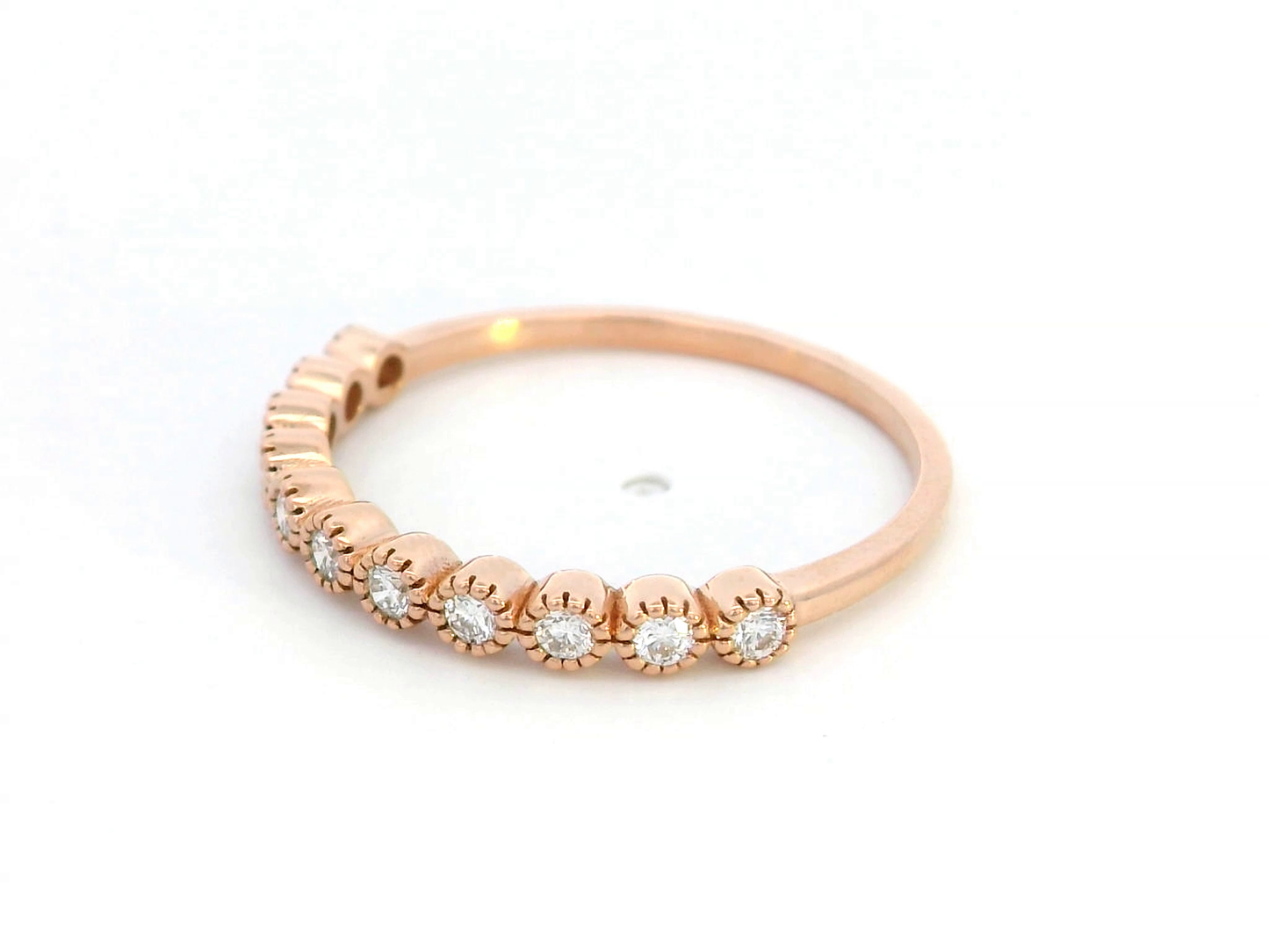 18k Rose Gold Diamond Wedding Band – 0.23ct Stackable Half Eternity Ring