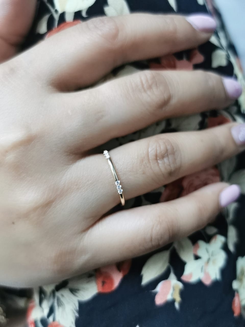 18k Yellow Gold Diamond Ring with 0.16 Carats - Minimalist Design