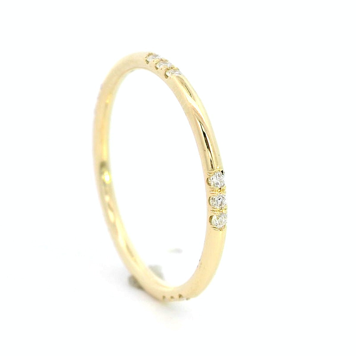 18k Yellow Gold Diamond Ring with 0.16 Carats - Minimalist Design