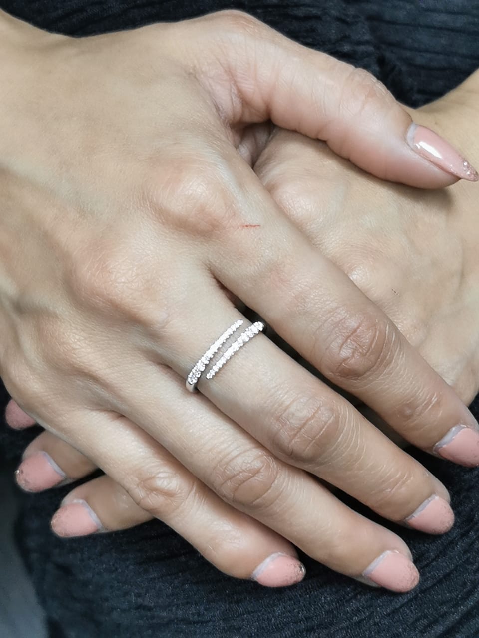 18k Gold Bypass Diamond Ring – Available in Rose, White, and Yellow Gold