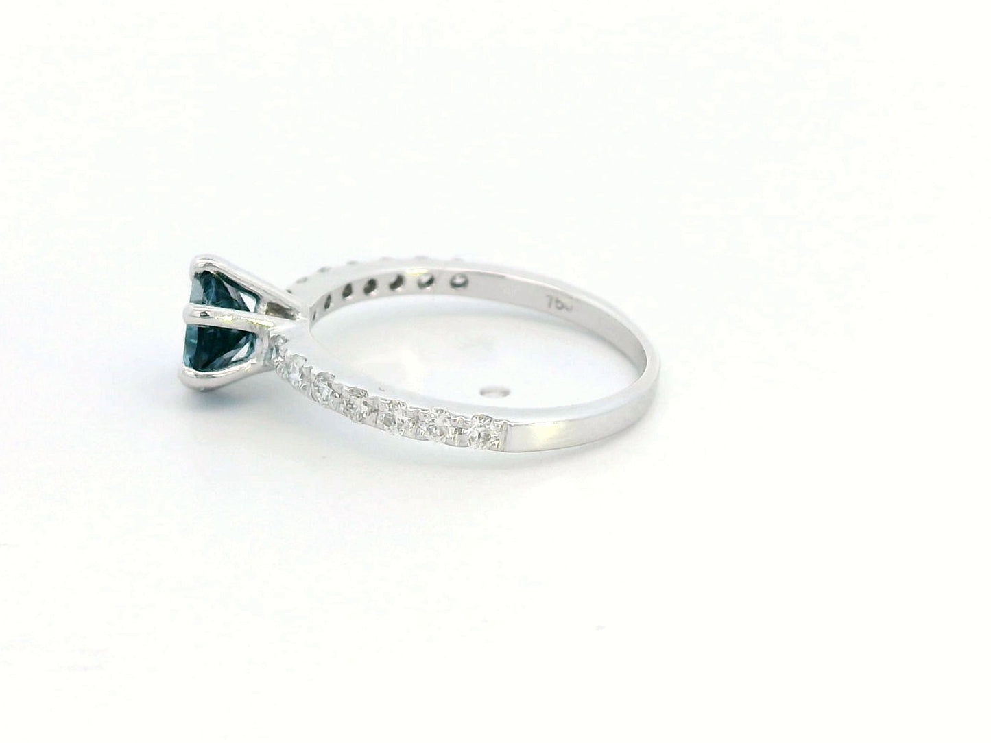 18K White Gold London Blue Topaz and Diamond Ring – 0.96ct London Blue Topaz