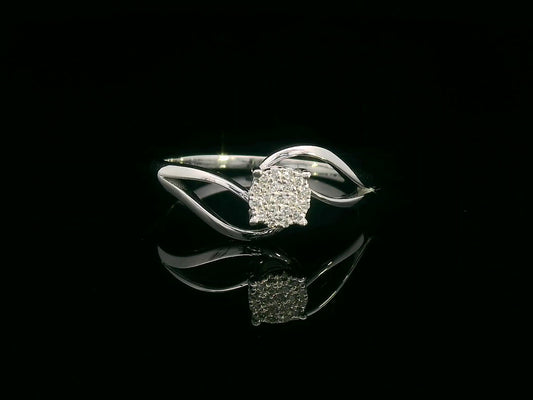 Cluster Set Diamond Ring in 18K White Gold | Elegant Diamond Band