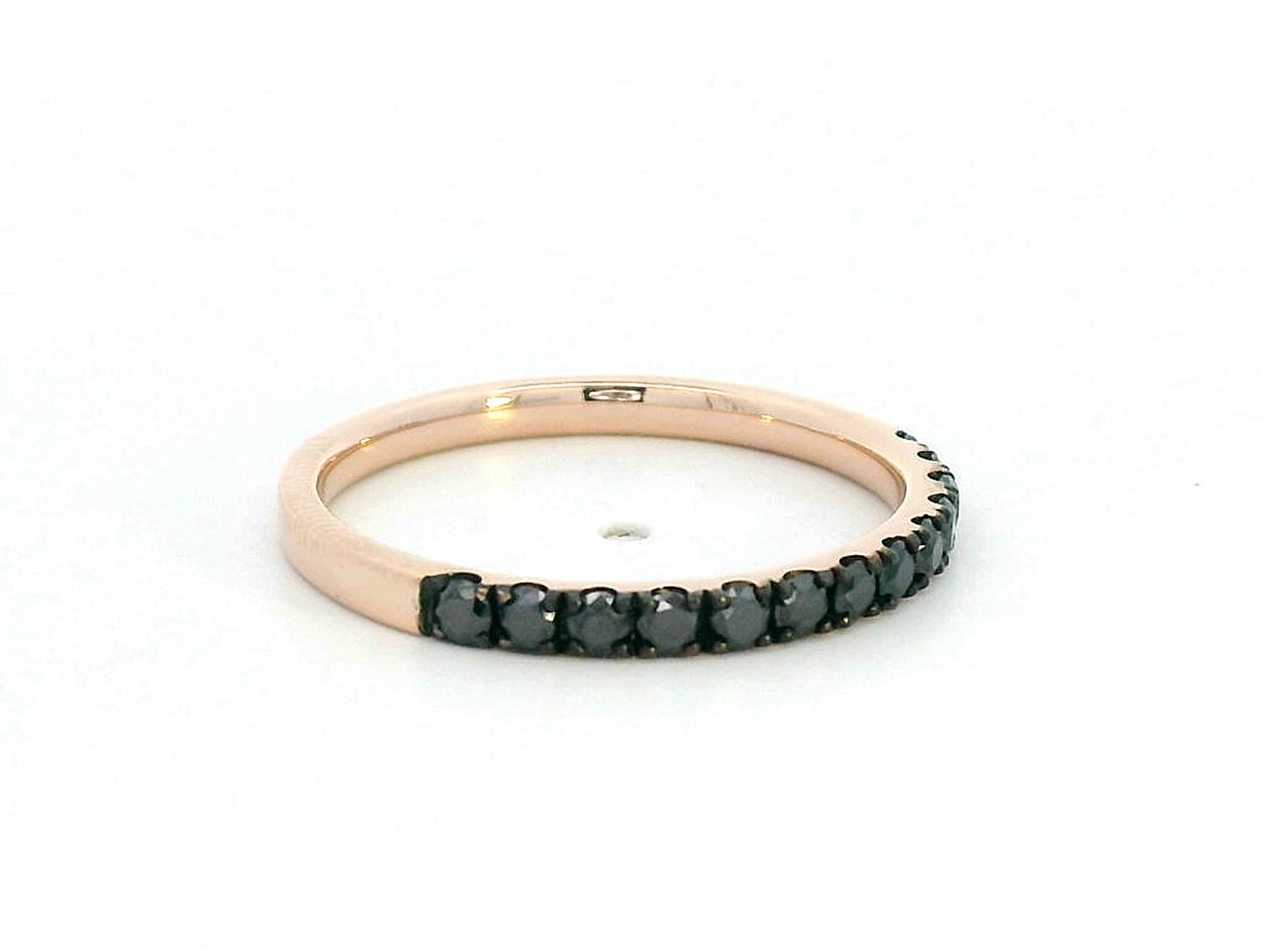 18K rose gold half eternity ring with round black diamonds – 0.41 carat total