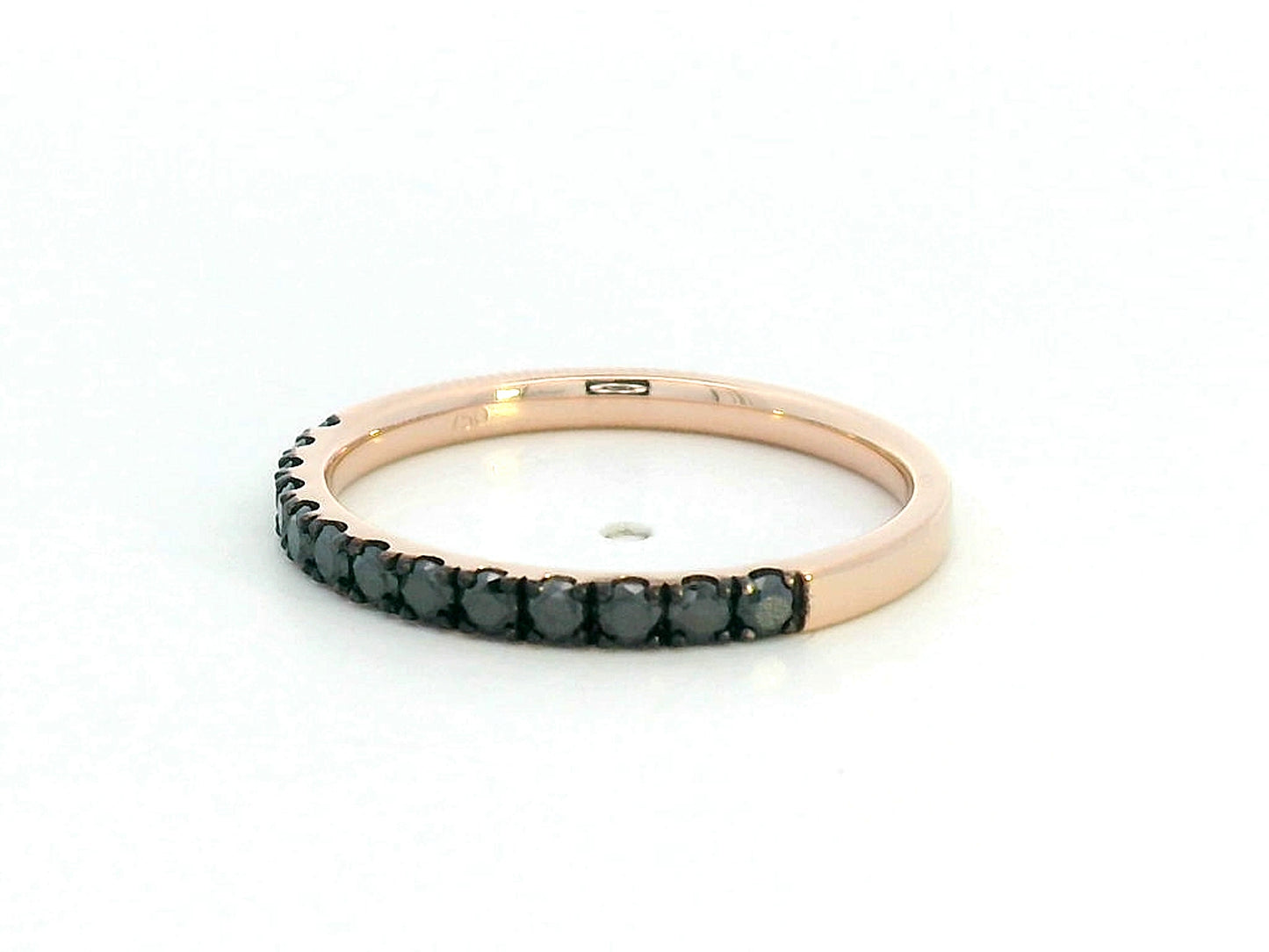 18K rose gold half eternity ring with round black diamonds – 0.41 carat total