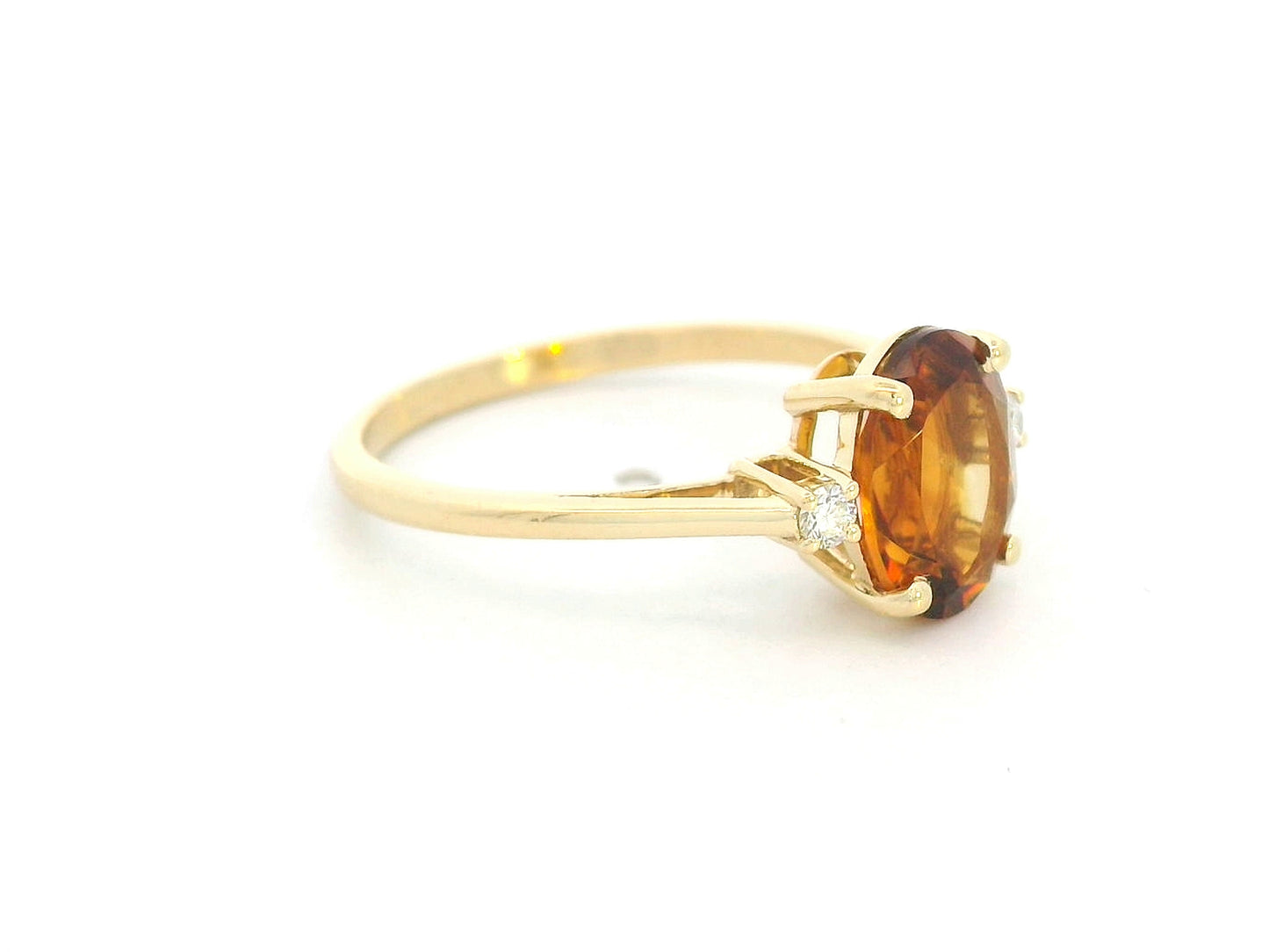 Citrine birthstone ring in yellow gold
