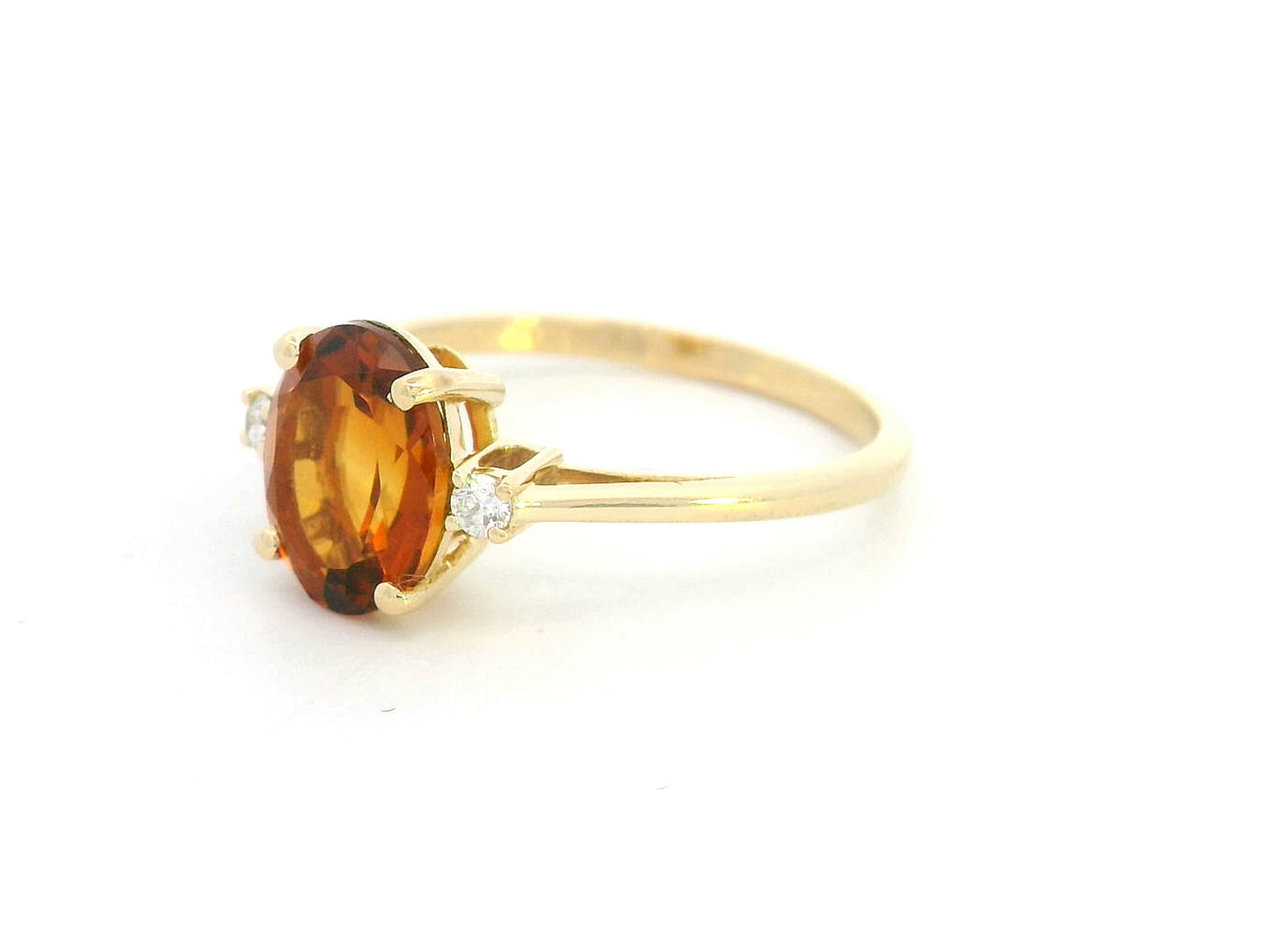 Elegant citrine and diamond ring for daily wear