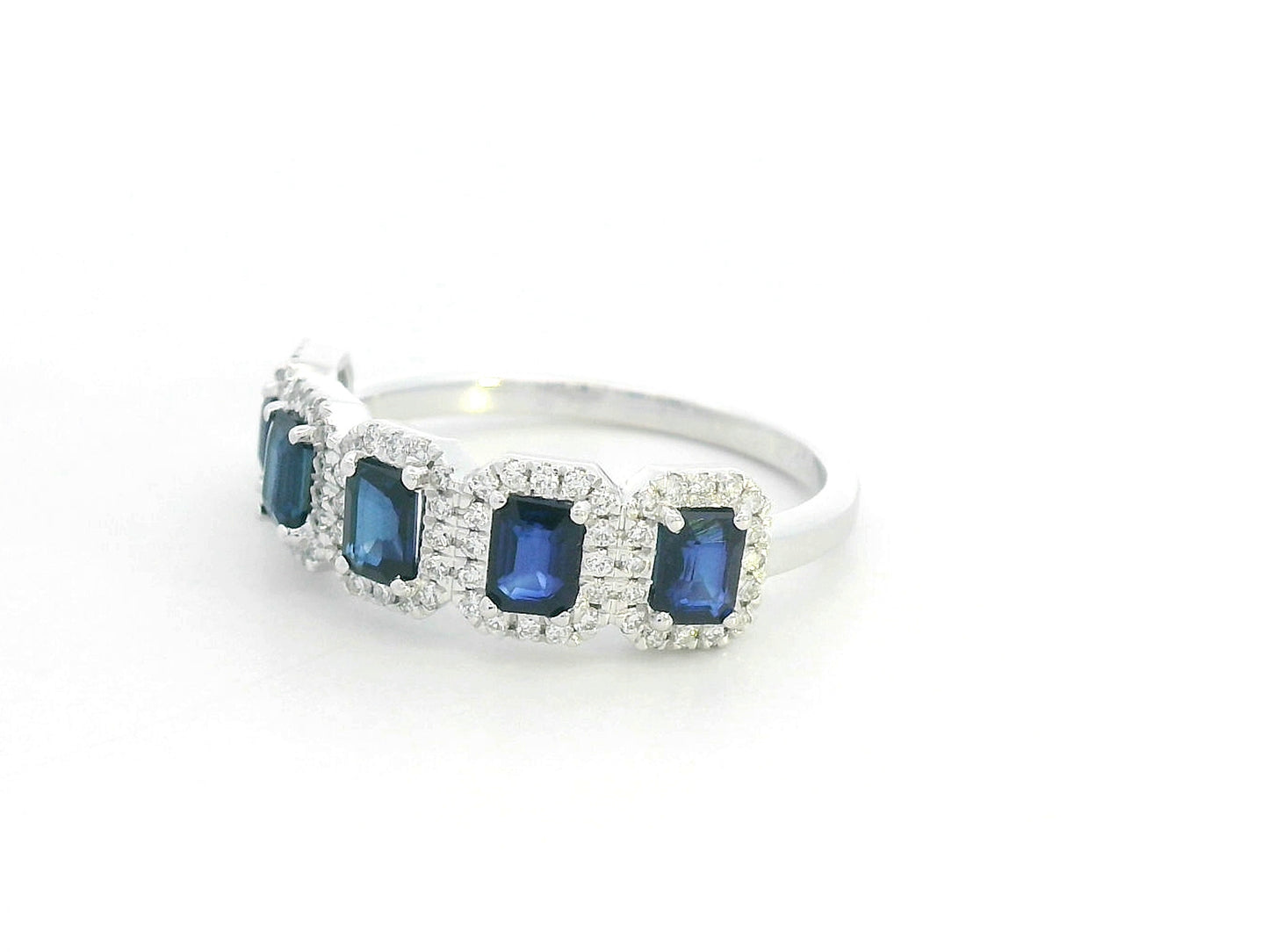Blue sapphire ring with diamond accents