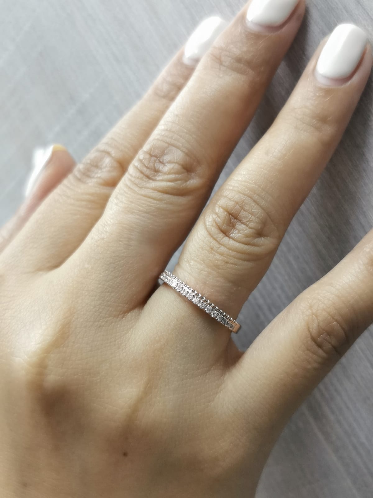 Elegant half eternity wedding or anniversary ring