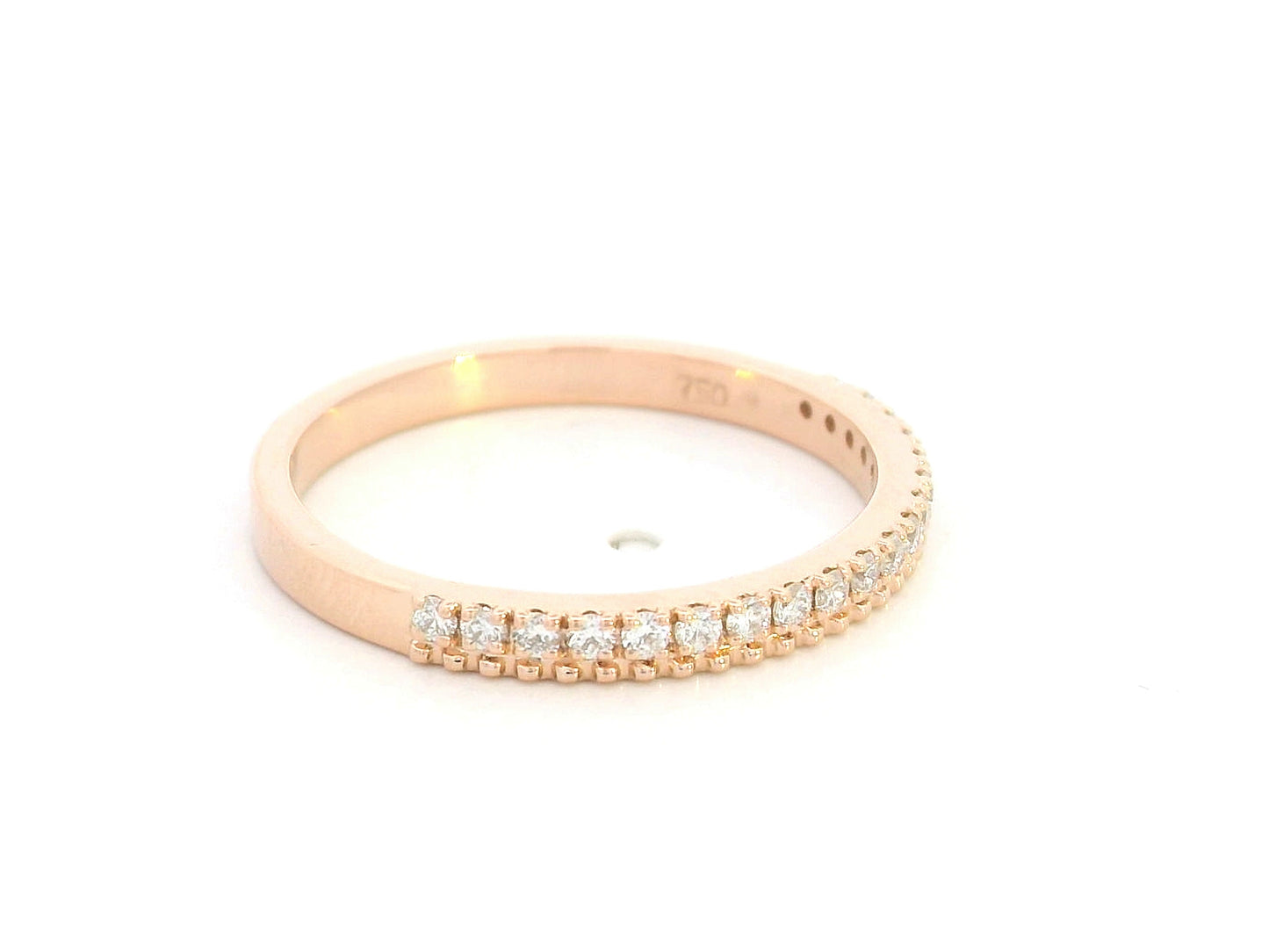 Minimalist pavé diamond ring in 18K rose gold