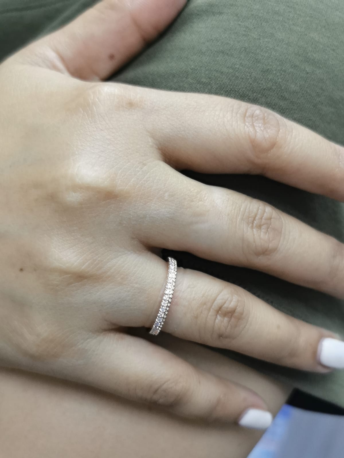 Elegant half eternity wedding or anniversary ring