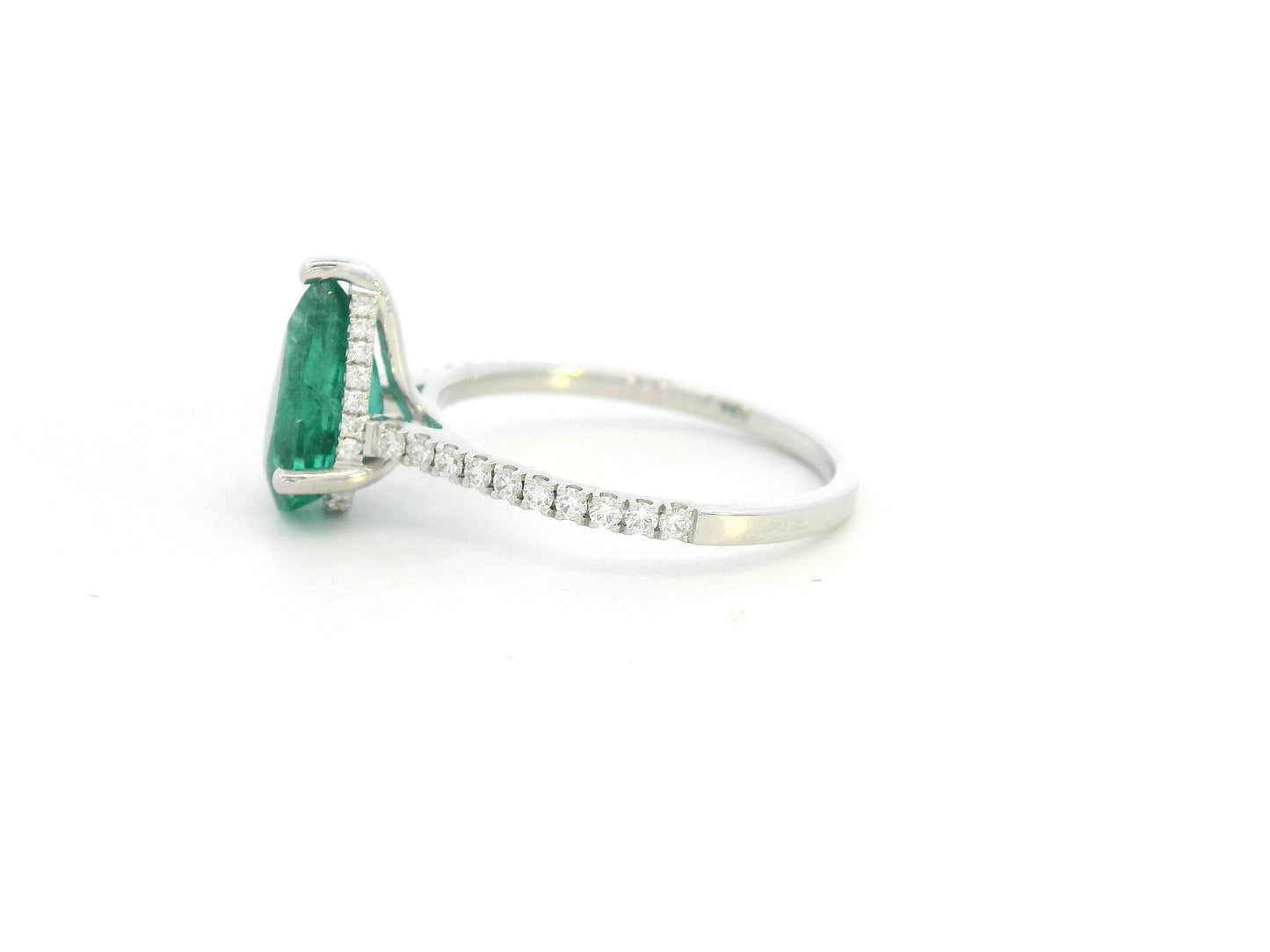 1.91 carat emerald ring with 0.27 carat diamond accents