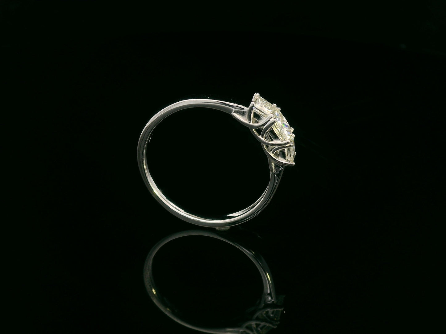 18k White Gold Princess Cut Trilogy Diamond Ring – 0.66 ct Total