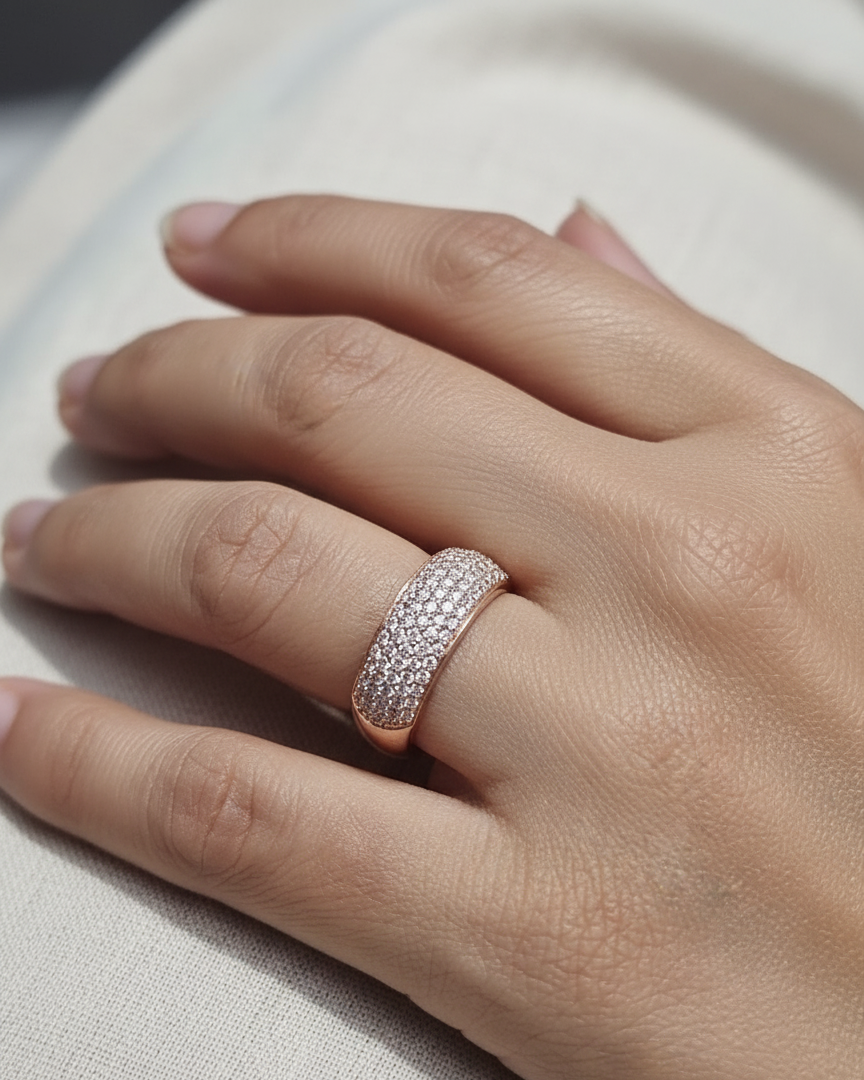 18K rose gold diamond pavé band – 0.97ct diamonds by Emirates Diamonds