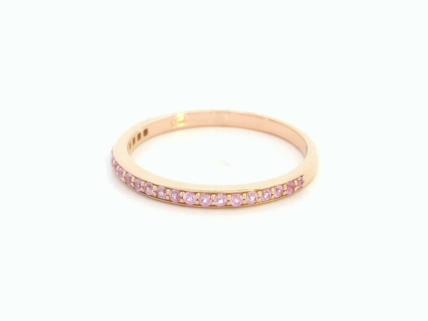 18K rose gold pink sapphire eternity band – 0.27ct pavé pink sapphires by Emirates Diamonds