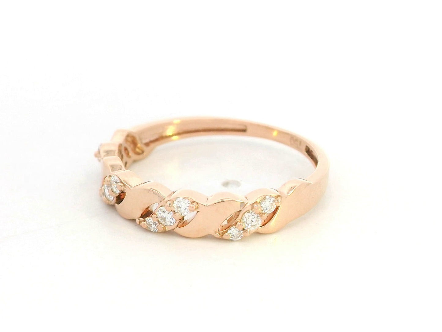 18K rose gold diamond band ring with natural diamonds by Emirates Diamonds