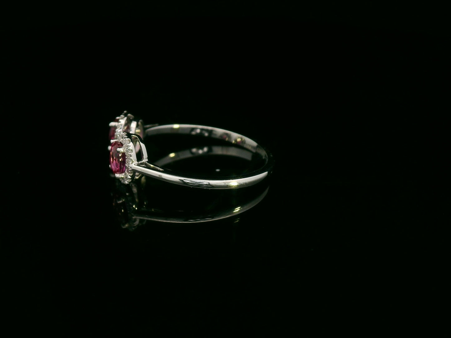 Ruby & Diamond Open Ring in 18K White Gold