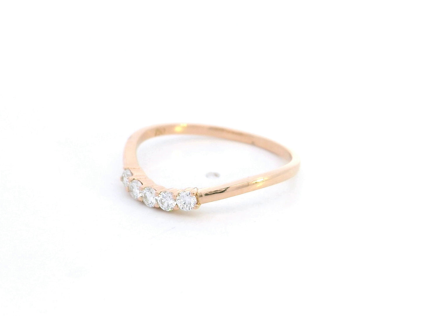 Diamond contour band ring in 18K rose gold by Emirates Diamonds