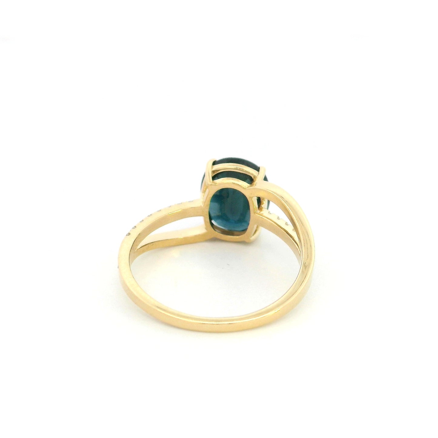 Blue Sapphire Engagement Ring in 18K Yellow Gold