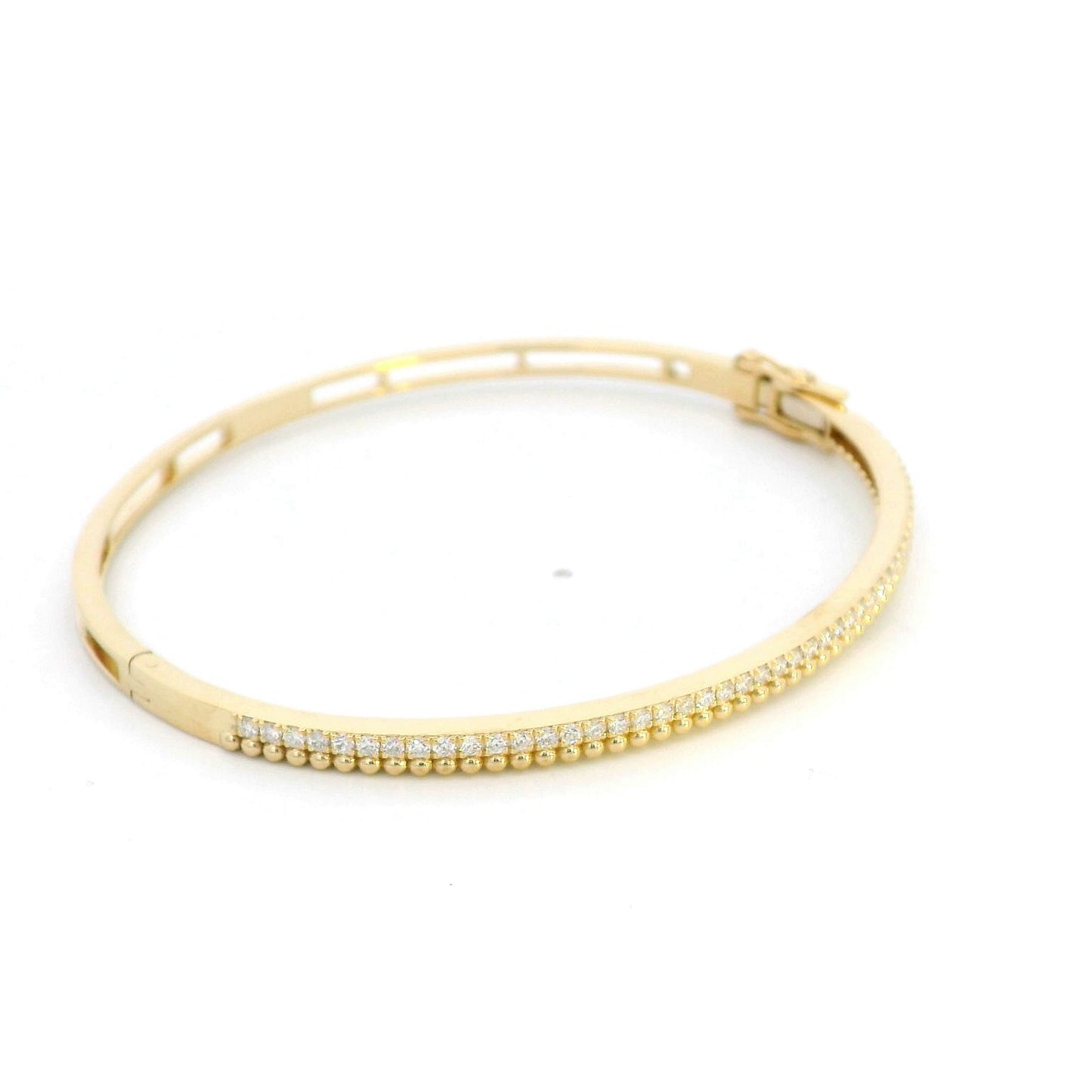 18k Gold Diamond Bangle Bracelet - 0.56 Carat Sparkling Elegance