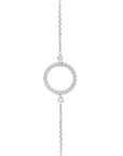 Open Circle Diamond Bracelet In 18k White Gold.