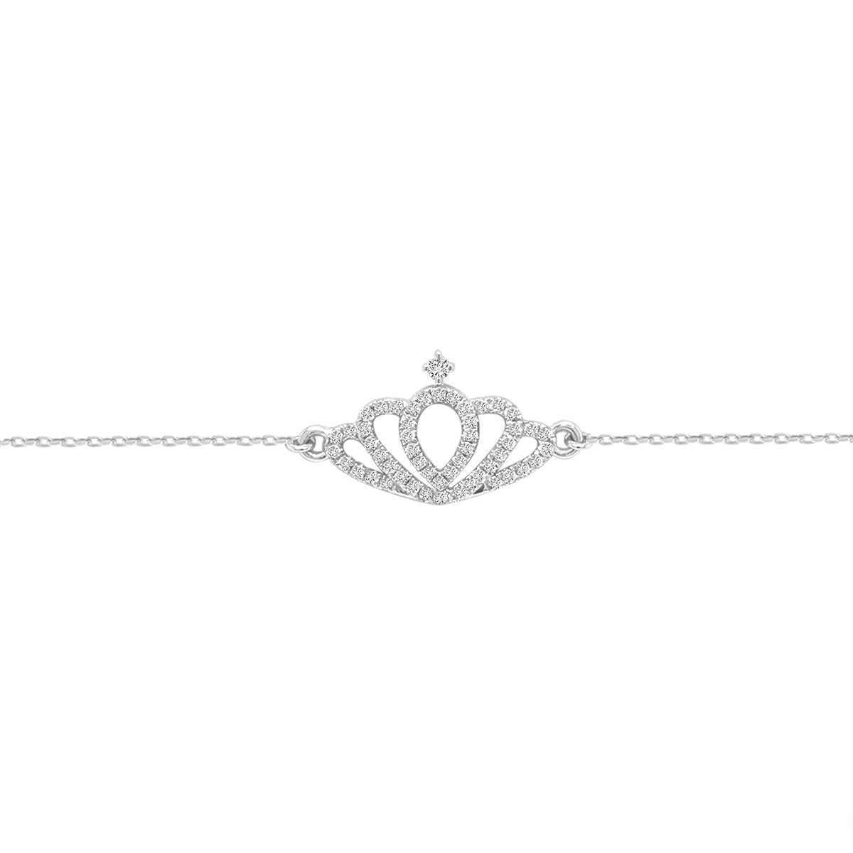 18K Gold Diamond Crown Bracelet