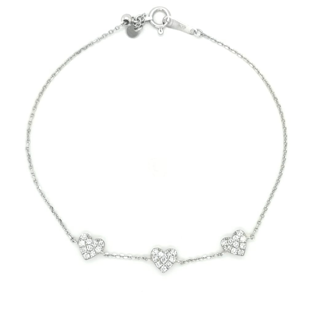 Make A Statement With This Elegant Triple Heart Chain Bracelet. Featuring Three Intricately Detailed Hearts And A Classic Chain, This Unique Piece Looks Brilliant Worn As-Is Or Layered With Other Jewelry.