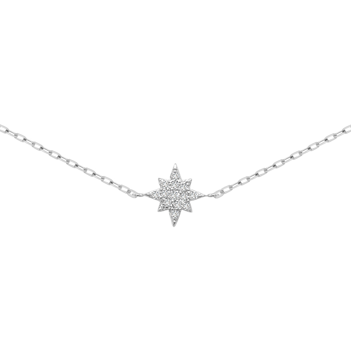 18K White Gold Diamond Star Bracelet – 0.13 Carat Dazzling Starburst Design