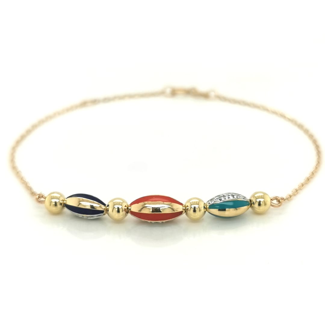 Diamond Bracelet In 18k Yellow Gold.