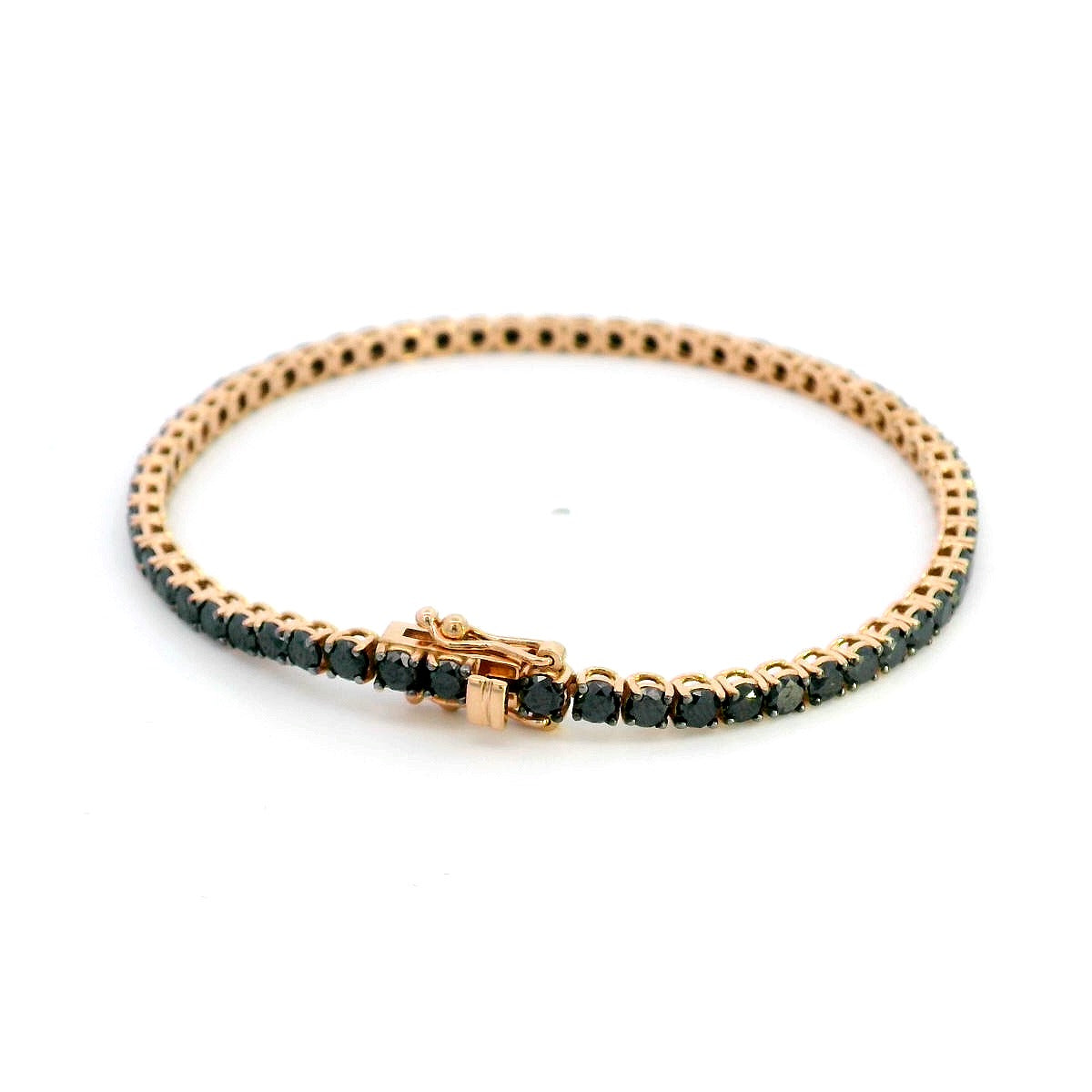 18K rose gold black diamond tennis bracelet with 5.73 carats of black diamonds by Emirates Diamonds