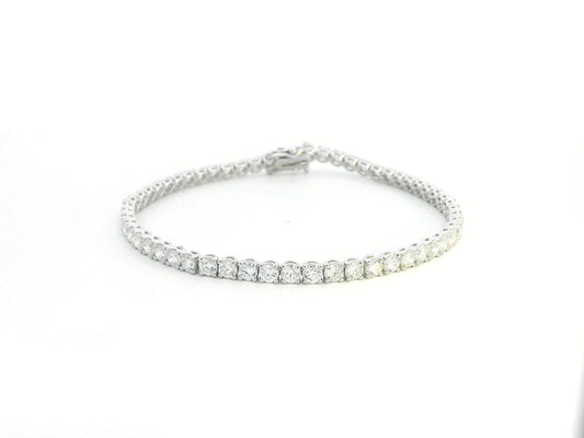 18K White Gold Diamond Tennis Bracelet with 5.58 Carats of Round-Cut Diamonds