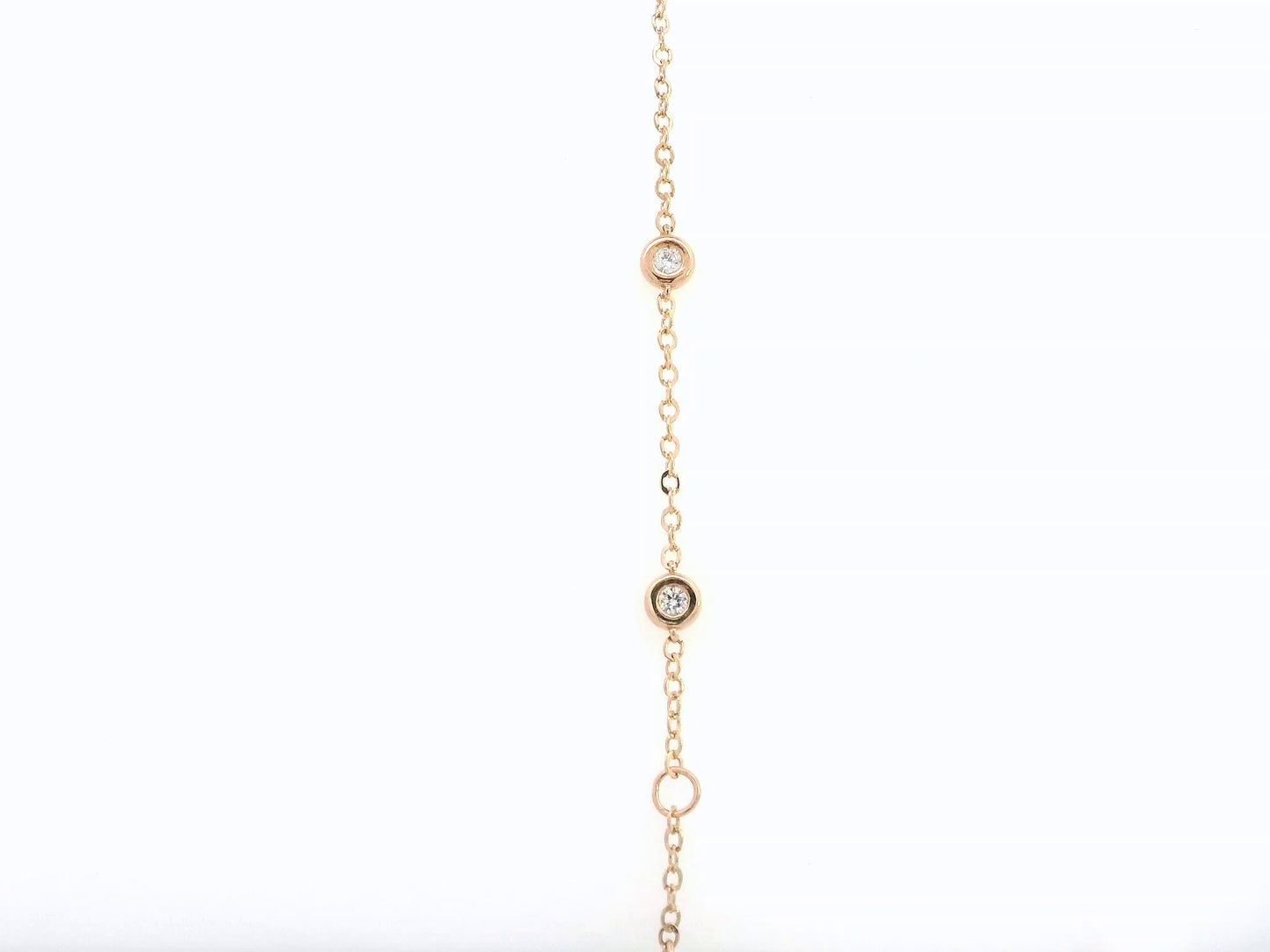 18K rose gold bracelet with round bezel-set diamonds – 0.18 carats total