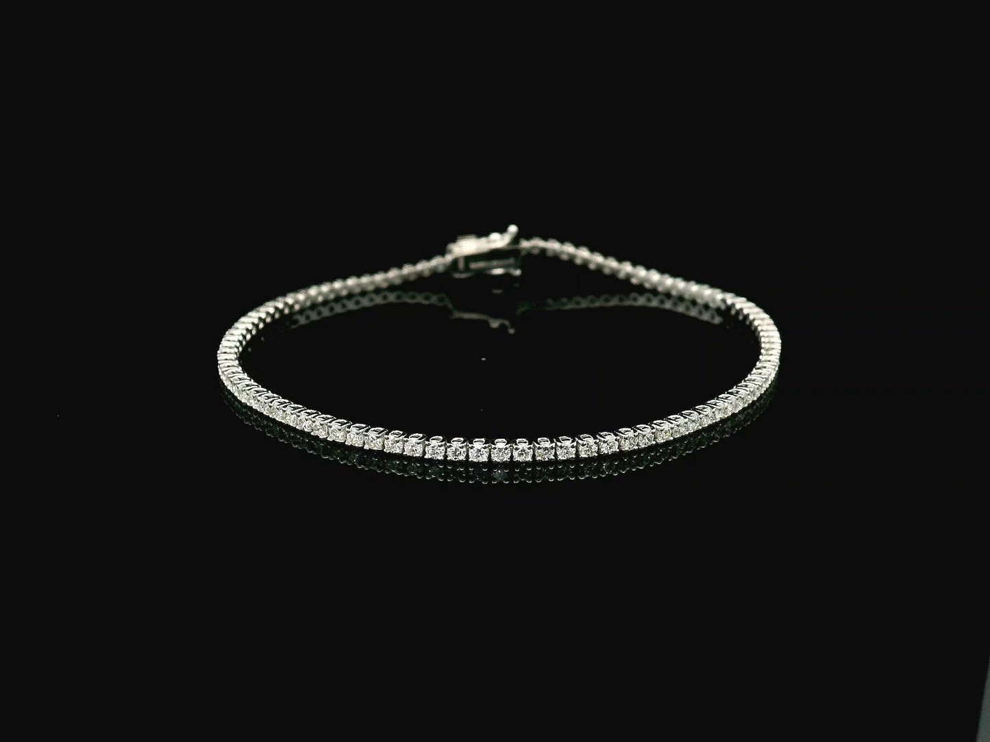 1.84 carat diamond tennis bracelet set in 18K white gold by Emirates Diamonds