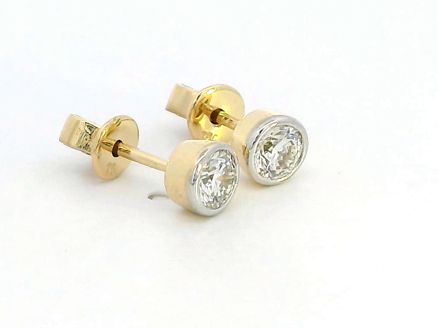 Classic Gold and Diamond Stud Earrings for Women – 18K Solid Gold